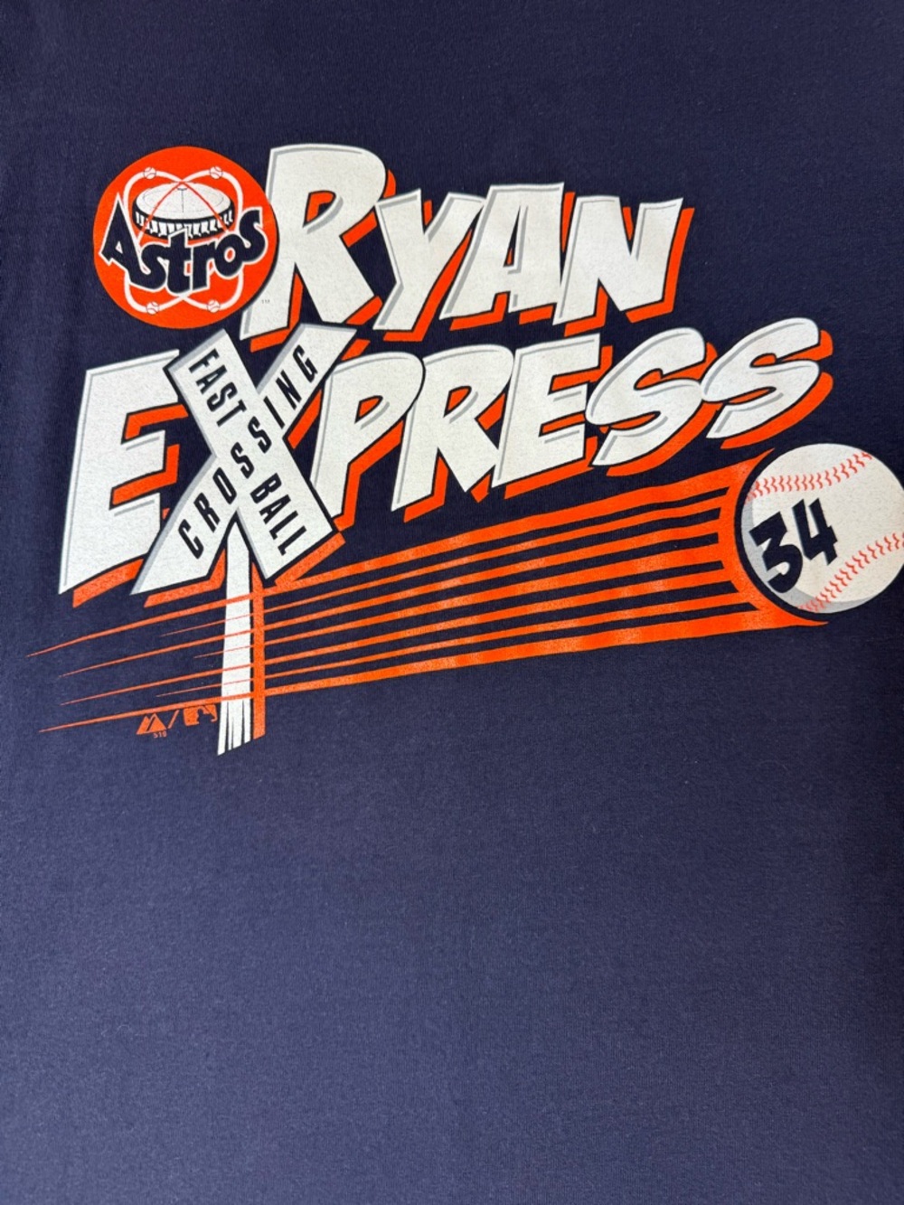 Ryan Express Short Sleeve Tee - Navy/Orange Graphic Sz l